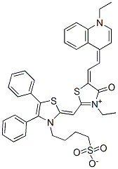 93857-86-4,2-[[4,5-diphenyl-3-(4-sulphonatobutyl)thiazol-2(3H)-ylidene]methyl]-3-ethyl-5-[(1-ethylquinolin-4(1H)-ylidene)ethylidene]-4-oxothiazolium