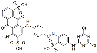 93858-27-6,5-amino-8-[[4-[[4-[(4,6-dichloro-1,3,5-triazin-2-yl)amino]-2-sulphophenyl]azo]phenyl]amino]-9,10-dihydro-9,10-dioxoanthracene-1,6-disulphonic acid