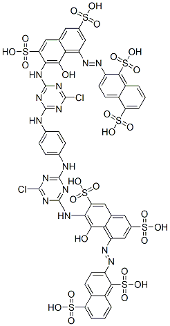 93858-30-1,2,2'-[1,4-phenylenebis[imino(6-chloro-1,3,5-triazine-4,2-diyl)imino(8-hydroxy-3,6-disulphonaphthalene-1,7-diyl)azo]]bisnaphthalene-1,5-disulphonic acid