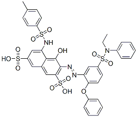 93882-09-8,3-[[5-[(ethylphenylamino)sulphonyl]-2-phenoxyphenyl]azo]-4-hydroxy-5-[[(p-tolyl)sulphonyl]amino]naphthalene-2,7-disulphonic acid