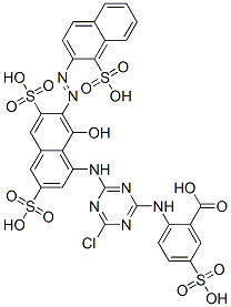 93919-17-6,2-[[4-chloro-6-[[8-hydroxy-3,6-disulpho-7-[(1-sulpho-2-naphthyl)azo]-1-naphthyl]amino]-1,3,5-triazin-2-yl]amino]-5-sulphobenzoic acid
