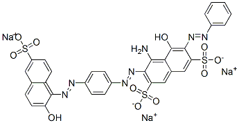 93962-59-5,4-amino-5-hydroxy-3-[[4-[(2-hydroxy-6-sulpho-1-naphthyl)azo]phenyl]azo]-6-(phenylazo)naphthalene-2,7-disulphonic acid, sodium salt