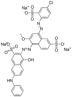 93964-29-5,3-[[4-[(4-chloro-2-sulphophenyl)azo]-2-methoxy-6-sulpho-1-naphthyl]azo]-4-hydroxy-7-(phenylamino)naphthalene-2-sulphonic acid, sodium salt