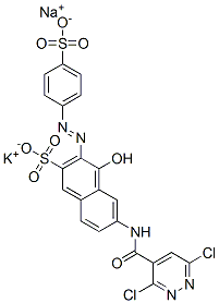 94021-12-2,6-[[(3,6-dichloropyridazin-4-yl)carbonyl]amino]-4-hydroxy-3-[(4-sulphophenyl)azo]naphthalene-2-sulphonic acid, potassium sodium salt