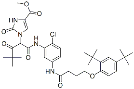 94087-64-6,methyl 1-[1-[[5-[[4-(2,4-di-tert-butylphenoxy)butyryl]amino]-2-chlorophenyl]carbamoyl]-3,3-dimethyl-2-oxobutyl]-2,3-dihydro-2-oxo-1H-imidazole-4-carboxylate
