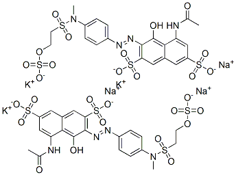 94109-45-2,5-acetamido-4-hydroxy-3-[[4-[methyl[[2-(sulphooxy)ethyl]sulphonyl]amino]phenyl]azo]naphthalene-2,7-disulphonic acid, potassium sodium salt
