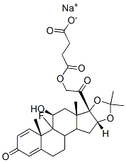 94135-30-5,Pregna-1,4-diene-3,20-dione, 21-(3-carboxy-1-oxopropoxy)-9-fluoro-11-hydroxy-16,17-[(1-methylethylidene)bis(oxy)]-, monosodium salt, (11beta,16beta)-