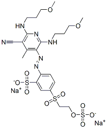 94158-84-6,2-[[5-cyano-2,6-bis[(3-methoxypropyl)amino]-4-methyl-3-pyridyl]azo]-5-[[2-(sulphooxy)ethyl]sulphonyl]benzenesulphonic acid, sodium salt