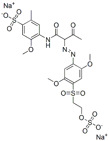 94158-87-9,4-[[2-[[2,5-dimethoxy-4-[[2-(sulphooxy)ethyl]sulphonyl]phenyl]azo]-1,3-dioxobutyl]amino]-5-methoxy-2-methylbenzenesulphonic acid, sodium salt