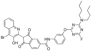 94232-75-4,2-(4-bromo-3-hydroxy-2-quinolyl)-N-[3-[[4-(dibutylamino)-6-fluoro-1,3,5-triazin-2-yl]oxy]phenyl]-2,3-dihydro-1,3-dioxo-1H-indene-5-carboxamide