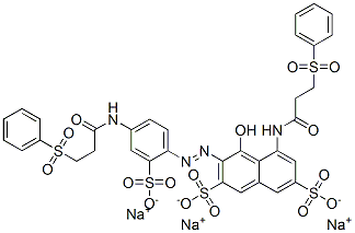 94249-17-9,trisodium 4-hydroxy-5-[[1-oxo-3-(phenylsulphonyl)propyl]amino]-3-[[4-[[1-oxo-3-(phenylsulphonyl)propyl]amino]-2-sulphonatophenyl]azo]naphthalene-2,7-disulphonate