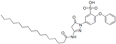 94349-41-4,5-[4,5-dihydro-5-oxo-3-[(1-oxohexadecyl)amino]-1H-pyrazol-1-yl]-2-phenoxybenzenesulphonic acid
