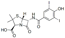 94887-73-7,(2S,5R,6R)-6-[(4-hydroxy-3,5-diiodo-benzoyl)amino]-3,3-dimethyl-7-oxo- 4-thia-1-azabicyclo[3.2.0]heptane-2-carboxylic acid