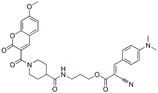 958396-69-5,2-Propenoic acid, 2-cyano-3-[4-(dimethylamino)phenyl]-, 3-[[[1-[(7-methoxy-2-oxo-2H-1-benzopyran-3-yl)carbonyl]-4-piperidinyl]carbonyl]amino]propyl ester