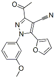 958946-48-0,1H-Pyrazole-4-carbonitrile,  3-acetyl-5-(2-furanyl)-1-(3-methoxyphenyl)-