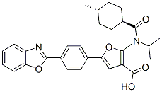 960521-42-0,3-Furancarboxylic  acid,  5-[4-(2-benzoxazolyl)phenyl]-2-[[(trans-4-methylcyclohexyl)carbonyl](1-methylethyl)amino]-