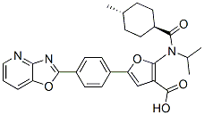 960521-43-1,3-Furancarboxylic  acid,  2-[[(trans-4-methylcyclohexyl)carbonyl](1-methylethyl)amino]-5-(4-oxazolo[4,5-b]pyridin-2-ylphenyl)-