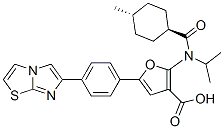 960521-50-0,3-Furancarboxylic  acid,  5-(4-imidazo[2,1-b]thiazol-6-ylphenyl)-2-[[(trans-4-methylcyclohexyl)carbonyl](1-methylethyl)amino]-