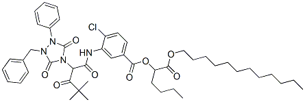 96514-07-7,4-CHLORO-3-[2-(1-BENZYL-3,5-DIOXO-2-PHENYL-1,2,4-TRIAZOLIDIN-4-YL)-4,4-DIMETHYL-3-OXOVALERYAMINO]BENZOIC ACID 1-(DODECYLOXYCARBONYL)PENTYL ESTER