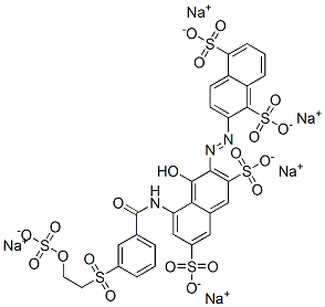 97043-71-5,pentasodium 2-[[1-hydroxy-3,6-disulphonato-8-[[3-[[2-(sulphonatooxy)ethyl]sulphonyl]benzoyl]amino]-2-naphthyl]azo]naphthalene-1,5-disulphonate