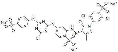 97162-20-4,trisodium 2,5-dichloro-4-[(4Z)-4-[[5-[[4-chloro-6-[(4-sulfonatophenyl) amino]-1,3,5-triazin-2-yl]amino]-2-sulfonato-phenyl]hydrazinylidene]-3 -methyl-5-oxo-pyrazol-1-yl]benzenesulfonate