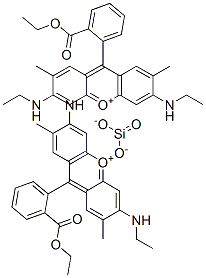 97171-86-3,Xanthylium, 9-[2-(ethoxycarbonyl)phenyl]-3,6-bis(ethylamino)-2,7-dimethyl-, silicate
