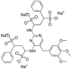97259-87-5,tetrasodium 1,1'-[[5-[(3,4,5-trimethoxyphenyl)methyl]pyrimidine-2,4-diyl]diimino]bis[3-phenylpropane-1,3-disulphonate]