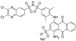 97375-12-7,sodium 1-amino-4-[4-[[(2,3-dichloro-6-quinoxalinyl)sulphonyl]sulphamoyl]-2,6-dimethylphenyl]amino-9,10-dihydro-9,10-dioxoanthracene-2-sulphonate