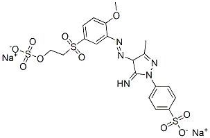97403-76-4,disodium p-[4,5-dihydro-5-imino-4-[[2-methoxy-5-[[2-(sulphonatooxy)ethyl]sulphonyl]phenyl]azo]-3-methyl-1H-pyrazol-1-yl]benzenesulphonate