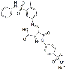 97635-28-4,sodium hydrogen 4,5-dihydro-4-[[4-methyl-3-[(phenylamino)sulphonyl]phenyl]azo]-5-oxo-1-(4-sulphonatophenyl)-1H-pyrazole-3-carboxylate