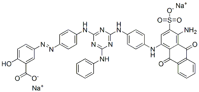 97721-74-9,disodium 5-[[4-[[4-[[4-[(4-amino-9,10-dihydro-9,10-dioxo-3-sulphonato-1-anthryl)amino]phenyl]amino]-6-(phenylamino)-1,3,5-triazin-2-yl]amino]phenyl]azo]salicylate