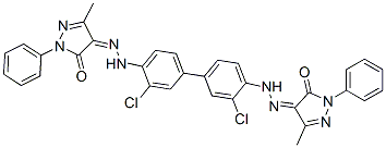 98084-77-6,(4Z)-4-[[2-chloro-4-[3-chloro-4-[(2Z)-2-(3-methyl-5-oxo-1-phenyl-pyrazol-4-ylidene)hydrazinyl]phenyl]phenyl]hydrazinylidene]-5-methyl-2-phenyl-pyrazol-3-one