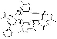 2,5,7,8,9,14-Hexaacetoxy-3-benzoyloxy-15-hydroxyjatropha-6(17),11E-diene