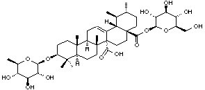 Quinovic acid 3-O-(6-deoxy-beta-D-glucopyranoside) 28-O-beta-D-glucopyranosyl ester
